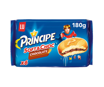 Bizcochos con relleno de cacao y gotas de chocolate Soft&Choc LU PRÍNCIPE 180 g. Bizcochos con relleno de cacao y gotas de chocolate Soft&Choc LU PRÍNCIPE 180 g.
