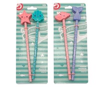 Pack de 2 lápices HB con goma Mermaid Crew PRODUCTO ALCMAPO.