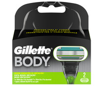 Recambio de cuchillas de tres hojas para maquinillas de afeitado corporal GILLETTE Body 2 uds.