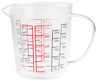 Jarra medidora de vidrio borosilicato, 0,5 litros ACTUEL. Jarra medidora de vidrio borosilicato, 0,5 litros ACTUEL.