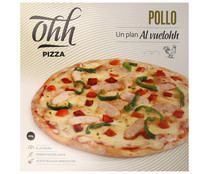 Pizza horneada a la piedra con pechuga de pollo OHH PIZZA 400 g.
