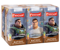 Batido de chocolate, elaborado sin edulcorantes PASCUAL 6 x 200 ml.