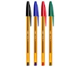 10 bolígrafos punta fina, grosor 0.8mm, tinta base aceite varios colores BIC Cristal fine.