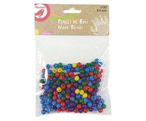 180 cuentas de madera de colores de 8mm. PRODUCTO ALCAMPO.