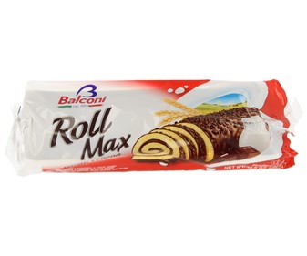 Rollito de bizcocho relleno de cacao BALCONI 300 g. Rollito de bizcocho relleno de cacao BALCONI 300 g.
