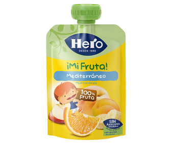 Bolsita de fruta (plátano, naranja y melocotón) a partir de 6 meses HERO ¡mI FRUTA! 100 g. Bolsita de fruta (plátano, naranja y melocotón) a partir de 6 meses HERO ¡mI FRUTA! 100 g.