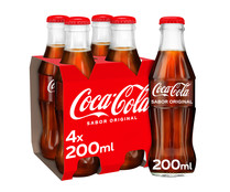 Refresco de cola COCA COLA pack 4 uds. x 20 cl.