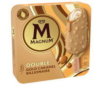Bombón helado sabor galleta y nueces de pecán son salsa de caramelo salado MAGNUM Double 3 x 88 ml.