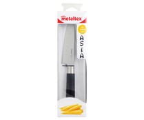 Cuchillo alveolado para carnes, 12cm., hoja de acero inoxidable y mango color negro, Asia METALTEX.