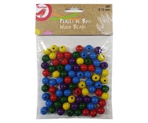 80 cuentas de madera de colores 12mm, PRODUCTO ALCAMPO.