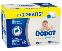 Toallitas húmedas para bebé sin perfume DODOT Sensitive 9 x 54 uds.