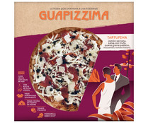 Pizza refrigerada de jamón serrano, queso Grana Padano, mozarella, tomate italiano y salsa de trufa GUAPIZZIMA 400 g.