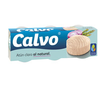 Atún  claro al natural sin aceite CALVO lata de 56 g. pack de 3 uds.