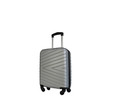 Maleta de cabina rígida de color plata de 50 cm y 4 ruedas ABS, AIRPORT ALCAMPO Diago.