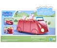 Auto rojo de la familia Pig y 2 figuras PEPPA PIG.
