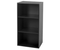 Estantería librería color negro con 3 baldas. Medidas: 80cm. de alto, 40cm. de largo y 29,5cm. de profundidad, MOBILIARIO.