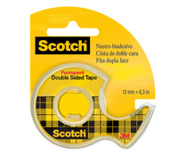 Rollo de 6.3 m de cinta adhesiva de doble cara de 12 mm de ancho SCOTCH. Rollo de 6.3 m de cinta adhesiva de doble cara de 12 mm de ancho SCOTCH.