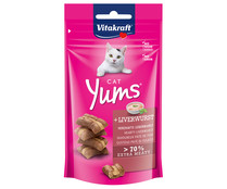 Snacks para gatos a base de paté de hígado en bolsa resellable VITAKRAFT CAT YUMS 40 g.