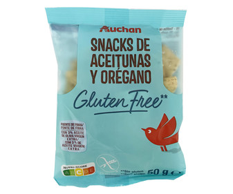 Snacks de aceitunas y orégano sin gluten 50 g.