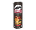 Patatas con forma de teja y sabor picante PRINGLES Hot & Spicy bote de 165 g.