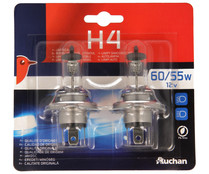 2 bombillas H4, 55W,12V, PRODUCTO ALCAMPO