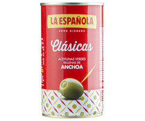 Aceitunas verdes rellenas de anchoa LA ESPAÑOLA Clásicas lata de 150 g.
