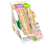 Sándwich de pan blanco, pechuga de pavo, queso Edan, huevo cocio y espinacas ÑAMING Delicious 200 g.