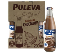 Batido de chocolate elaborado con un 90% de leche PULEVA 6 x 200 ml.