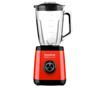 Batidora de vaso TAURUS Optima Easy Red, 1500W, 2 velocidades + Turbo, , jarra de cristal 1,5L. Pica hielo.