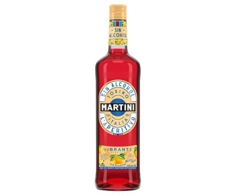 Aperitivo sin alcohol, afrutado y balanceado con notas de artemisa y bergamota italiana MARTINI Vibrante botella de 75 cl. Aperitivo sin alcohol, afrutado y balanceado con notas de artemisa y bergamota italiana MARTINI Vibrante botella de 75 cl.