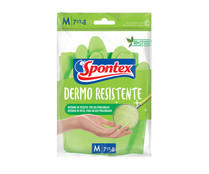 Guantes de látex y algodón especial baños talla mediana 7-7 1/2 SPONTEX  DERMO RESISTENTE  1 par