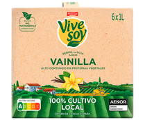 Bebida de soja de origen 100% local, con sabor a vainilla VIVESOY de Pascual 6 x 1 l.