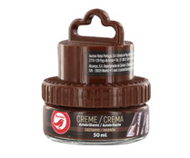 Crema con aplicador autobrillante para calzado marrón, 50 ml.