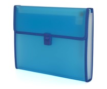 Carpeta clasificadora con 12 espacios de polipropileno azul, tamaño folio, fuelle, cierre automático, PRODUCTO ALCAMPO.