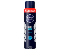 Desodorante en spray para hombre con protección anti-transpirante hasta 48 horas NIVEA Men cool kick 250 ml.