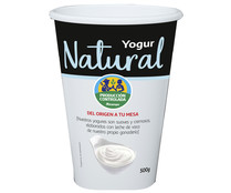Yogur natural elaborado con leche de vaca de origen española ALCAMPO PRODUCCIÓN CONTROLADA 500 g. 