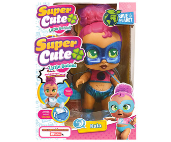 Muñeca superheroína Kala con accesorios, luz y sonidos, SUPER CUTE LITTLE BABIES.