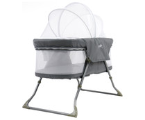 Minicuna plegable, ASALVO, color gris.