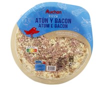 Pizza de atún y bacon cocida al horno de piedra PRODUCTO ALCAMPO 400 g.