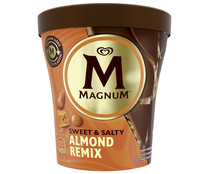 Tarrina de helado de almendra tostada con un toque de caramelo salado y chocolate con leche MAGNUM Magic 440 ml.