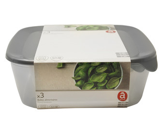 Set de 3 recipientes herméticos de plástico para alimentos, 0,8 - 1,7 - 2,9 litros, CURVER. Set de 3 recipientes herméticos de plástico para alimentos, 0,8 - 1,7 - 2,9 litros, CURVER.