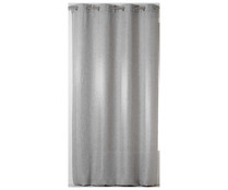 Cortina color gris con tejido chambrey 100% poliéster, 140x260 cm. TEXTIL HOGAR.