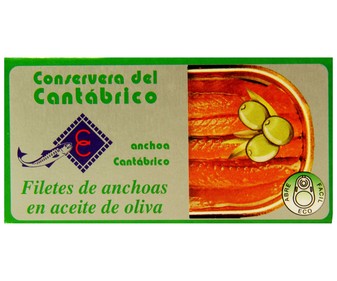 Filetes de anchoa en aceite de oliva CONSERVERA DEL CANTABRICO 47 g. Filetes de anchoa en aceite de oliva CONSERVERA DEL CANTABRICO 47 g.