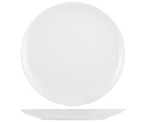 Plato llano de porcelana color blanco 27 cm New Bone China Coupe H&H.