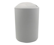 Papelera redonda de WC con tapa abatible, color blanco, 19,5x30,5cm, ACTUEL.