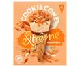 Conos de helado de caramelo con salsa de caramelo y trozos de galletas de chocolate EXTRÈME Cookie de Nestlé 4 x 110 ml.