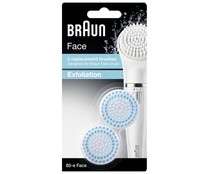 Cepillos de recambio facial BRAUN SE80 FACE, exfoliante, 2 unidades. Cepillos de recambio facial BRAUN SE80 FACE, exfoliante, 2 unidades.