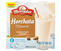 Horchata natural granizada MERCADER 4 x 200 ml.