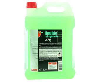 Líquido refrigerante con temperatura de protección de hasta -4ºC, 5L verde, 10% Monoetilenglicol, PRODUCTO ALCAMPO.