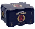 Cervezas AMBAR EXPORT pack de 9 latas de 33 cl.